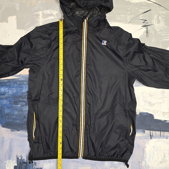 K-Way Le Vrai 3.0 Claude Mens Black Full Zip Waterproof Hooded Packable Size Med - Picture 5 of 5